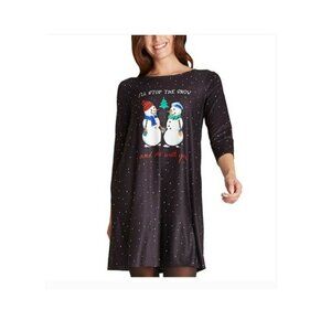 💰3/$25 NWT Dress Works  Christmas Swing Dress Snowman Print  M